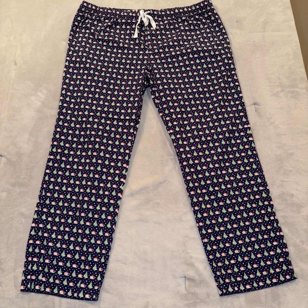 Vineyard Vines Mens XXL Christmas Whale Tree Pajama Pants Navy Cotton Lounge‎